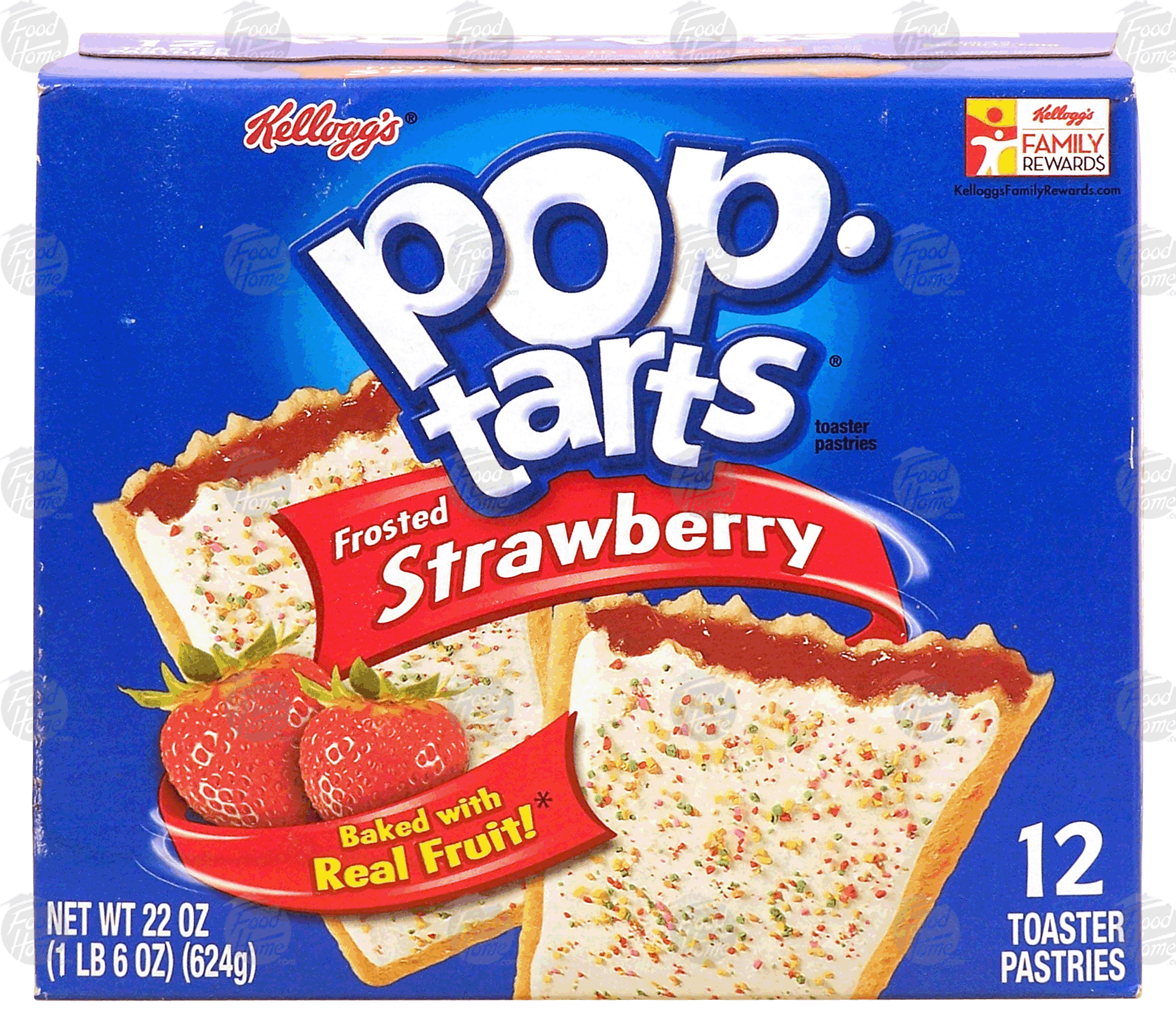 Kellogg's&nbsp;Pop-tarts&nbsp;frosted strawberry toaster pastries, 12-count family pack Full-Size Picture